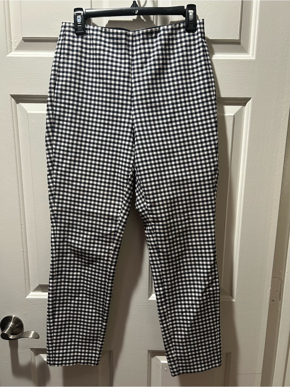 Rag & Bone Women’s Simone Pull-On w/ Zipper Back Gingham Slim Trouser Pants